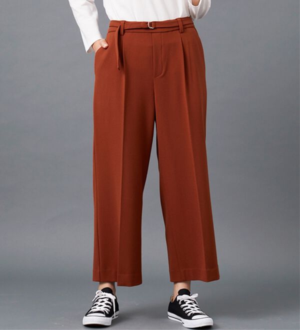 BELLUNA（ベルーナ）の「サマ見え（Ｗ）ベルト付ワイドパンツ（ワイドパンツ・ガウチョ）」｜詳細画像