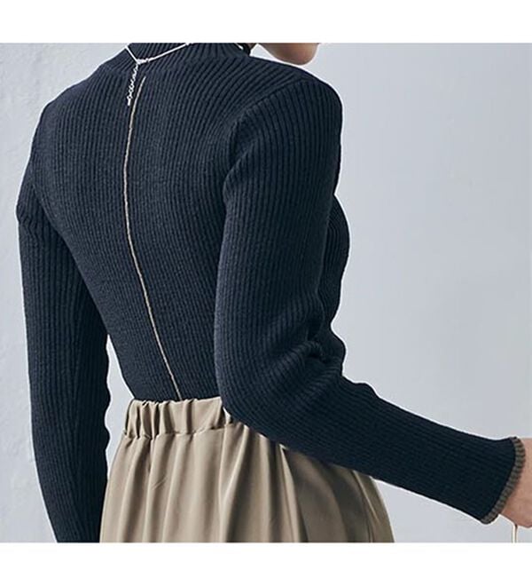 RANAN（ラナン）の「もちもちリブパイピングハイネックニット（ニット・セーター）」｜詳細画像