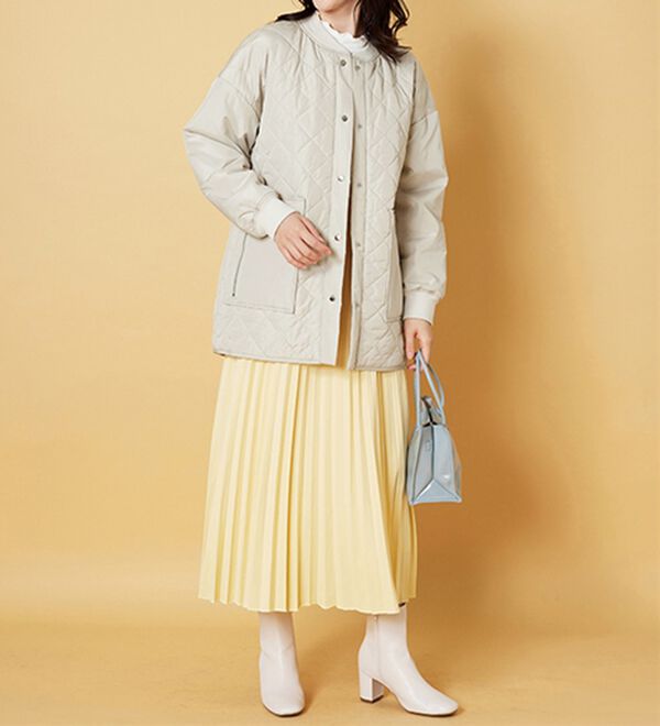 BELLUNA（ベルーナ）の「軽い着心地！ビッグポケット付キルトコート（ハーフコート）」｜詳細画像