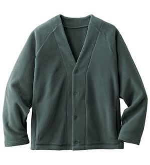 「＜シンプル＆プラス＞フリースカーディガン（メンズカットソー）」｜チャコールグレー