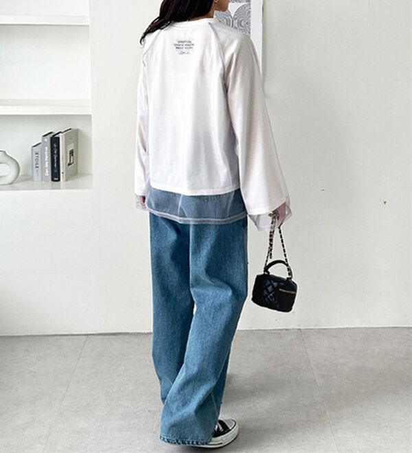 GeeRA（ジーラ）の「チュールレイヤードロンＴ（Tシャツ）」｜詳細画像