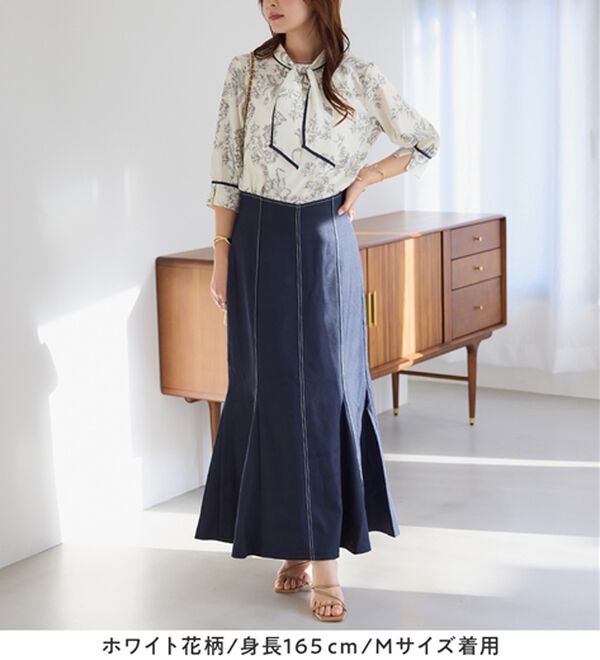 alotta（アロッタ）の「袖口パール6分袖ブラウス（ブラウス）」｜詳細画像