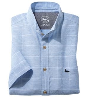 「＜デコイ＞さらっと羽織れる！麻入りシャツ（メンズシャツ）」｜サックス