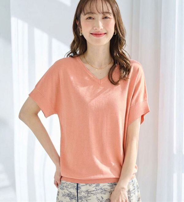 alotta（アロッタ）の「ゆるっと涼やかＶネックプルオーバー（ニット・セーター）」｜詳細画像