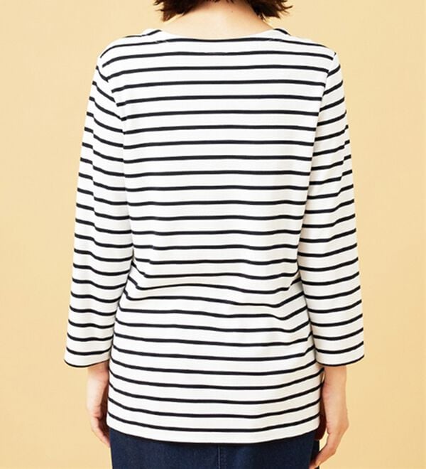 BELLUNA（ベルーナ）の「柔らかポンチ素材ボーダープルオーバー（カットソー）」｜詳細画像