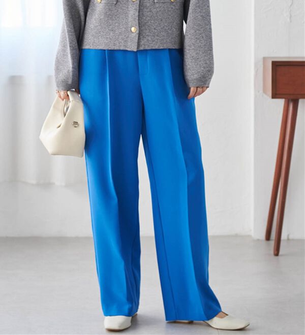 RANAN（ラナン）の「【選べる２丈】機能付！美脚シルエットセンタープレスワイドパンツ（フルレングスパンツ）」｜詳細画像