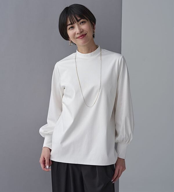 BELLUNA（ベルーナ）の「艶やかコットン１００％プルオーバー（カットソー）」｜詳細画像