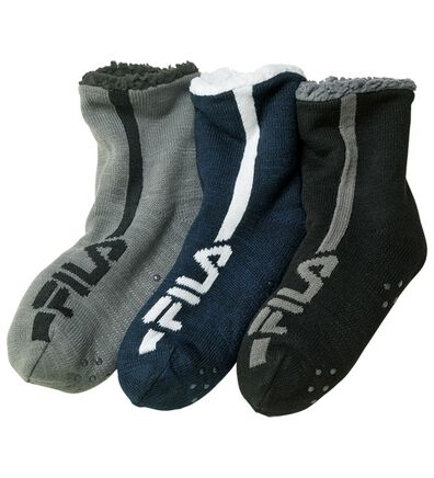 「【３足組】＜フィラ＞みんなではきたい！裏ボアルームソックス（メンズ靴下・タイツ）」
