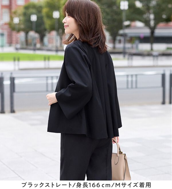 Viola e Viola（ヴィオラ エ ヴィオラ）の「【選べるボトムス】２点セット洗える！テントラインジャケットスーツ（パンツスーツ）」｜詳細画像