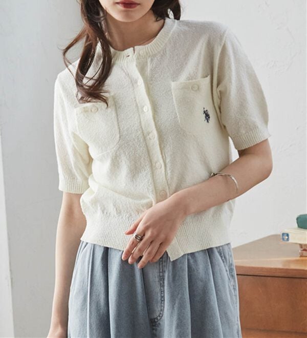 RANAN（ラナン）の「＜U.S.POLO ASSN.＞ コンパクトニットカーデ（ニットカーディガン）」｜詳細画像