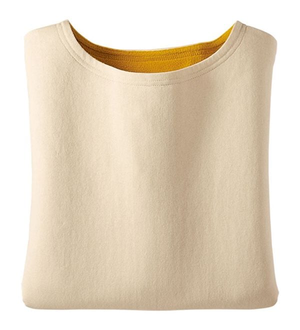 BELLUNA（ベルーナ）の「裏フリース配色プルオーバー（カットソー）」｜キナリ