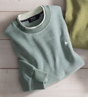 「＜ポロ・ビーシーエス＞大人の上品レイヤードトレーナー（メンズトレーナー）」｜ブルーグレー