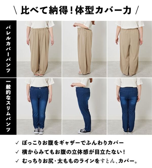 BELLUNA（ベルーナ）の「【下半身カバー】ひんやりイージーワイドパンツ（ワイドパンツ・ガウチョ）」｜詳細画像