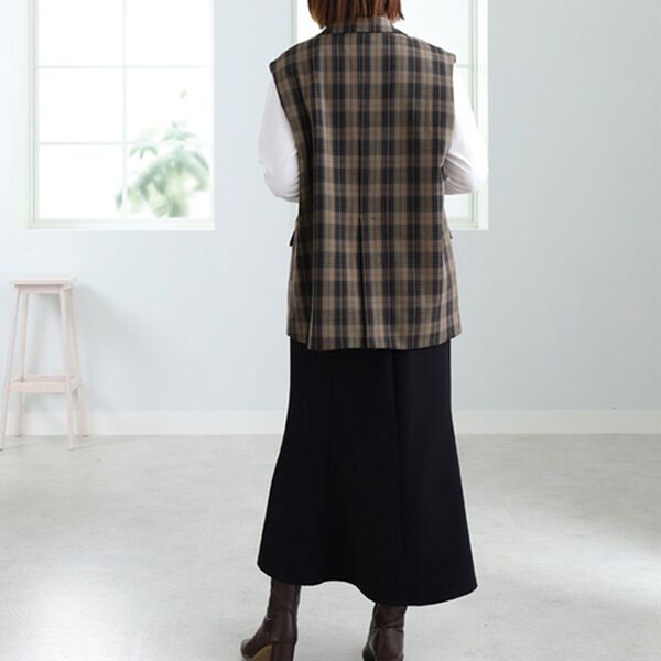 BELLUNA（ベルーナ）の「チェック柄テーラードデザインジレ（ジレ）」｜詳細画像