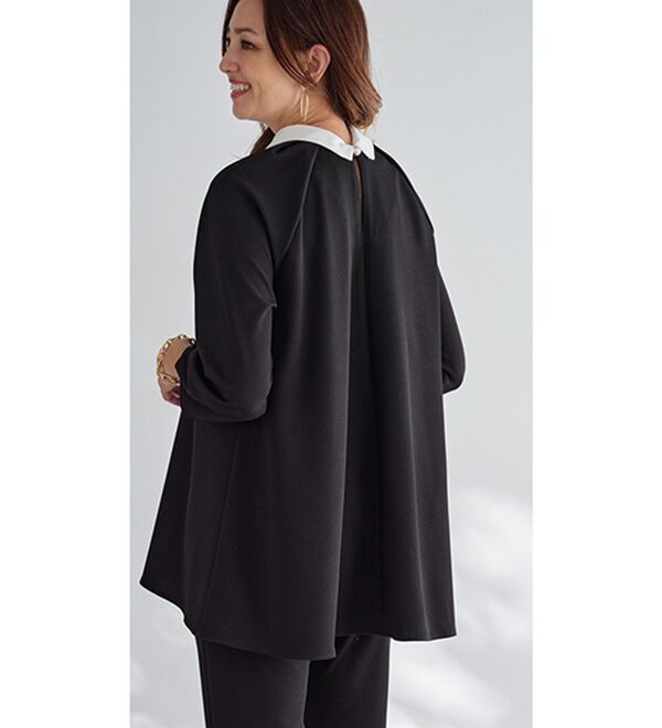 BELLUNA（ベルーナ）の「色褪せにくい黒！バイカラーブラウス（セットアップ）」｜詳細画像