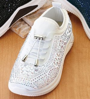 ルフラン（ルフラン）の「ビジュー付きレースアップスニーカー（スニーカー）」｜ホワイト