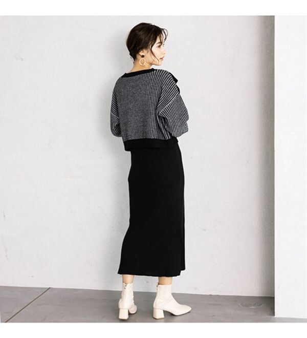 GeeRA（ジーラ）の「レイヤード２点セットワンピース（ニットワンピース）」｜詳細画像