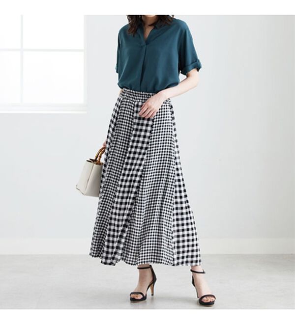 BELLUNA（ベルーナ）の「ジョーゼット素材スキッパーシャツブラウス（シャツ）」｜詳細画像