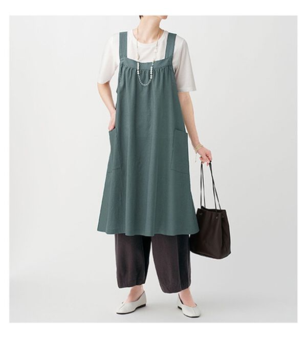 BELLUNA（ベルーナ）の「麻混素材デザインジャンパードレス（チュニック）」｜詳細画像