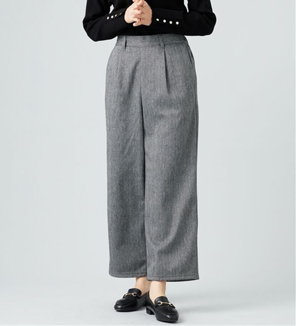 BELLUNA（ベルーナ）の「ウール調ふっくらワイドパンツ（ワイドパンツ・ガウチョ）」｜詳細画像