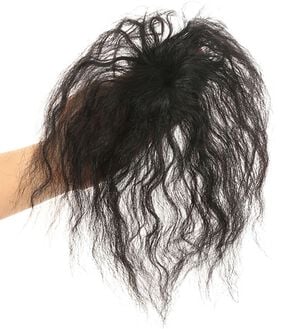 「人毛１００％ウェーブヘアつむじピース　ロングタイプ（ウィッグ・ヘアピース・エクステ）」｜ナチュラルブラック