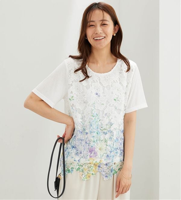 BELLUNA（ベルーナ）の「彩り花柄レースカーディガンアンサンブル（アンサンブル）」｜詳細画像