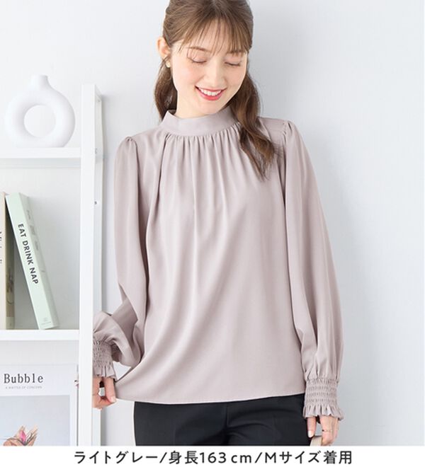 alotta（アロッタ）の「ボリューム袖上品とろみブラウス（ブラウス）」｜詳細画像