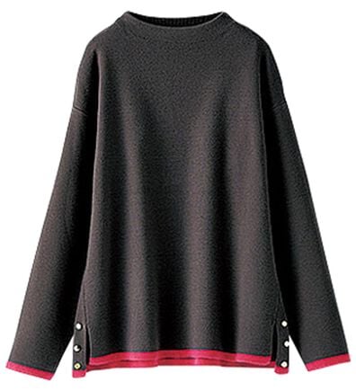 BELLUNA（ベルーナ）の「金ボタン使い配色ニットプルオーバー（ニット・セーター）」