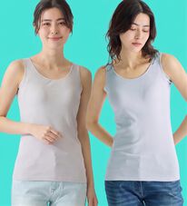 LAVIENNE（ラヴィエンヌ）の「【汗かきさん必見！】涼感サラッと快適汗取りタンクトップインナー＜さらりラボ＞（肌着・インナーウェア）」