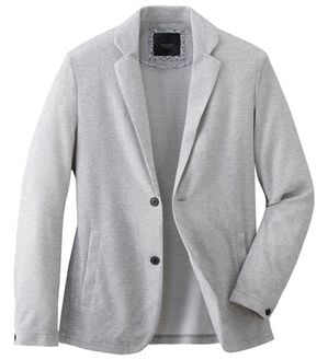 「麻入りメッシュテーラードカーディガン（メンズカーディガン）」｜グレー