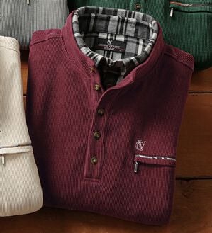 「＜コムルヴァン・オム＞大人の技ありダブル衿プルオーバー（メンズトレーナー）」｜ワイン
