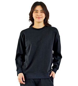 BELLUNA（ベルーナ）の「＜ＭＡＴＯＬＩＡ＞着て潤うルームウェア　トップス・腹巻付ボトム（カットソー）」｜トップス ブラック
