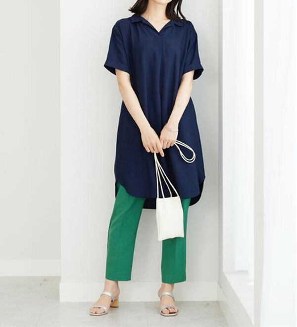 BELLUNA（ベルーナ）の「レーヨンナイロン素材シャツワンピース（その他ワンピース）」｜詳細画像