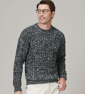 「２色で編み上げる高見えケーブル編セーター（メンズニット・セーター）」｜詳細画像