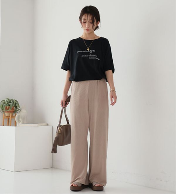 A HAPPY MARILYN（アハッピーマリリン）の「【Ｌ～８Ｌ】丈が選べる！さらトロリブイージーパンツ（ワイドパンツ・ガウチョ）」｜詳細画像