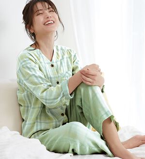 オーガニックコットン使用】綿100％Wガーゼのルームパジャマ