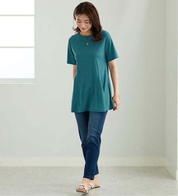 BELLUNA（ベルーナ）の「冷感フレアーシルエットチュニック（チュニック）」｜詳細画像