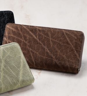 「エレファント革ラウンド長財布（メンズ財布・パスケース）」｜ブラウン