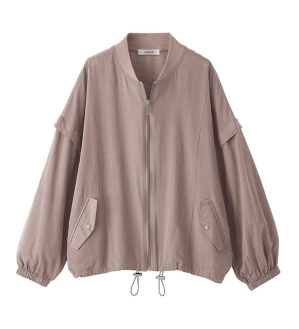 BELLUNA（ベルーナ）の「麻調素材リブ使いシアーブルゾンジャケット（ブルゾン）」｜詳細画像