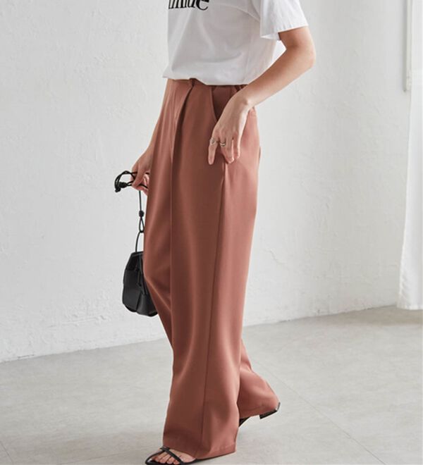 選べる2丈】機能付！美脚シルエットセンタープレスワイドパンツ