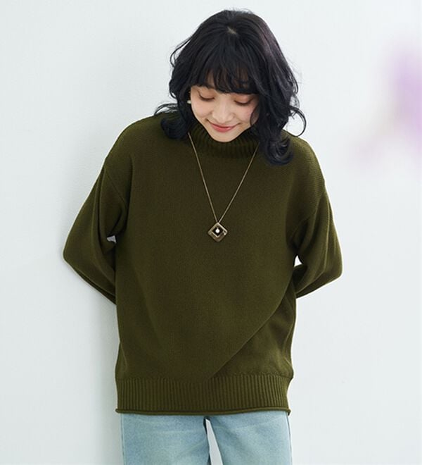 BELLUNA（ベルーナ）の「肌と仲良くなれる鹿のこ編ウォッシャブルニット（ニット・セーター）」｜詳細画像