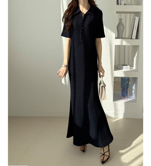 GeeRA（ジーラ）の「全骨格細見え！表面感素材マーメイドワンピース（その他ワンピース）」｜詳細画像