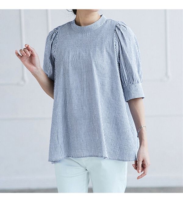 BELLUNA（ベルーナ）の「綿１００％サラポコバックリボンブラウス（ブラウス）」｜詳細画像