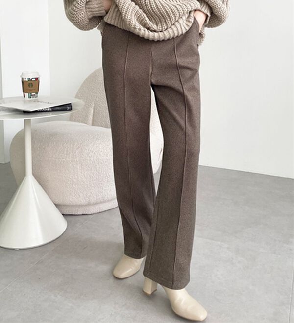 GeeRA（ジーラ）の「ウールライクピンタックストレートパンツ（ワイドパンツ・ガウチョ）」｜詳細画像