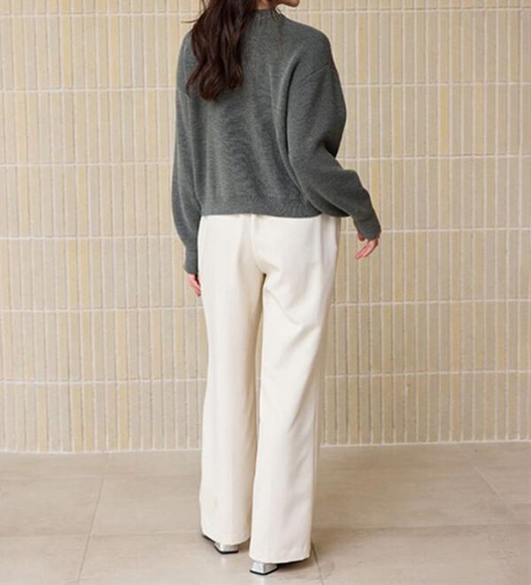 RANAN（ラナン）の「裏起毛美脚シルエットピンタックワイドパンツ（フルレングスパンツ）」｜詳細画像