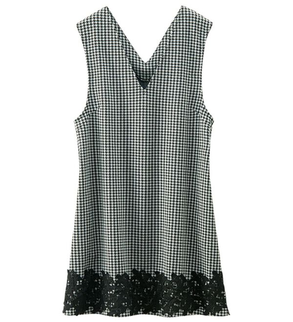 Lagrilua】裾レース千鳥柄ジャンパースカート - ベルーナ【公式】