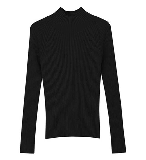 Pierrot（ピエロ）の「着回しストレッチリブハイネックニット（ニット・セーター）」｜詳細画像