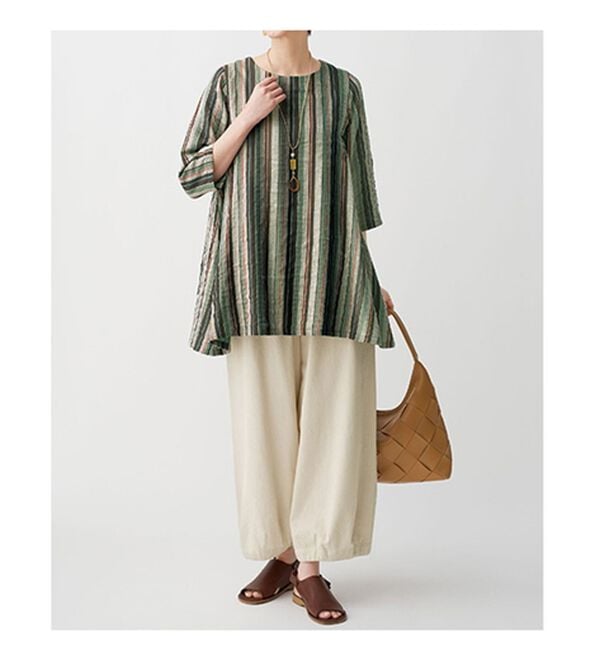 BELLUNA（ベルーナ）の「麻混バルーンデザインパンツ（フルレングスパンツ）」｜詳細画像