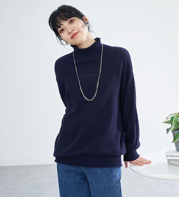 BELLUNA（ベルーナ）の「肌と仲良くなれる鹿のこ編ウォッシャブルニット（ニット・セーター）」｜詳細画像