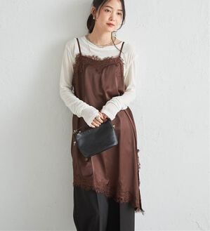 RANAN（ラナン）の「アシメレースサテンチュニック（チュニック）」｜ブラウン